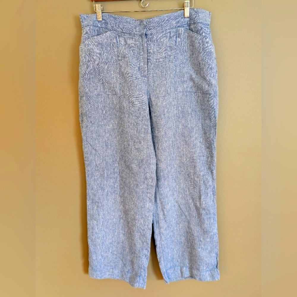 Chico's Wide Leg Linen Pants Size L/14
